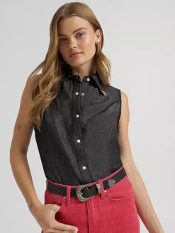 Lainey Wilson x Wrangler Sleeveless Snap Shirt