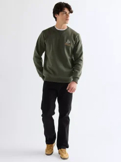 Regular Embroidery Crew Sweatshirt