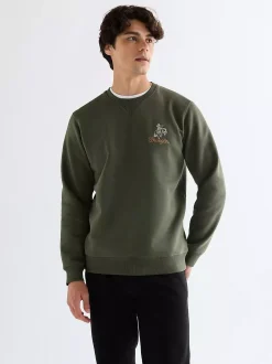 Regular Embroidery Crew Sweatshirt