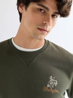 Regular Embroidery Crew Sweatshirt