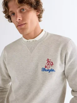 Regular Embroidery Crew Sweatshirt