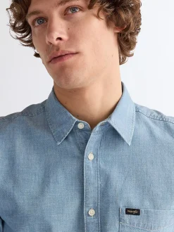 Regular Short Sleeve Chambray Shirt