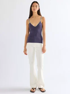 Slim Crochet Trim Tank Top