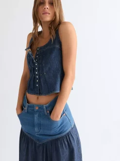 Slim Lightweight Pleated Corset Top