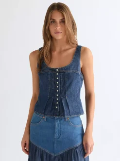 Slim Lightweight Pleated Corset Top