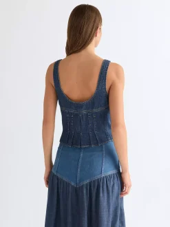 Slim Lightweight Pleated Corset Top