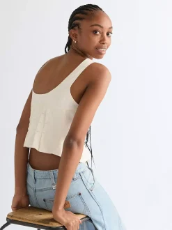 Slim Pleated Corset Top