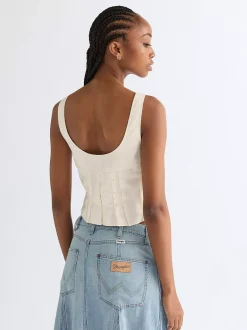 Slim Pleated Corset Top