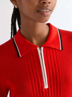 Slim Quarter Zip Polo