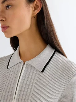 Slim Quarter Zip Polo