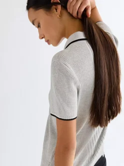 Slim Quarter Zip Polo