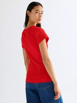 Slim Rib Capped T-Shirt
