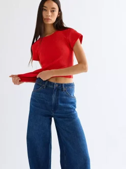Slim Rib Capped T-Shirt