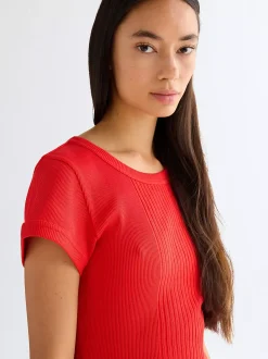 Slim Rib Capped T-Shirt