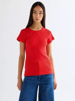 Slim Rib Capped T-Shirt